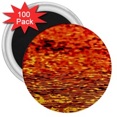 Red Waves Flow Series 2 3  Magnets (100 Pack) by DimitriosArt