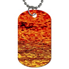 Red Waves Flow Series 2 Dog Tag (one Side) by DimitriosArt