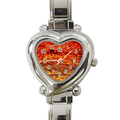 Red Waves Flow Series 2 Heart Italian Charm Watch by DimitriosArt