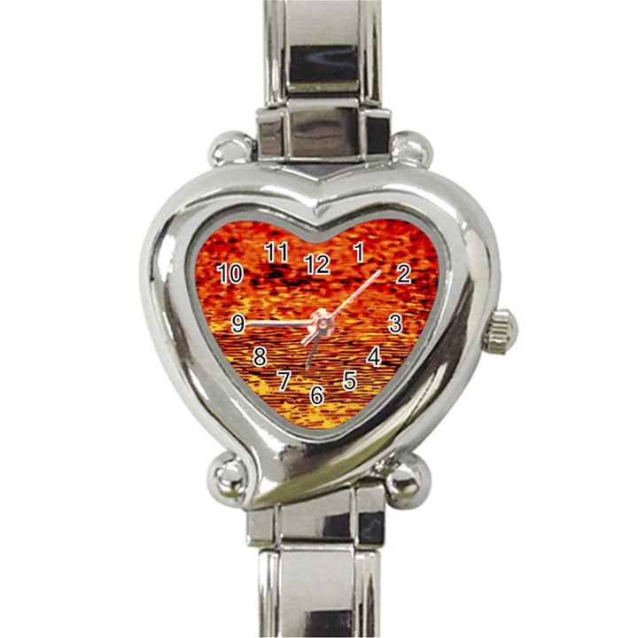 Red Waves Flow Series 2 Heart Italian Charm Watch