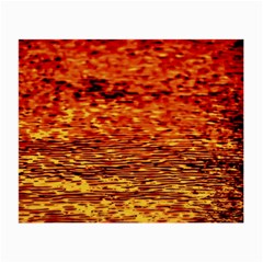 Red Waves Flow Series 2 Small Glasses Cloth by DimitriosArt