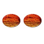 Red Waves Flow Series 2 Cufflinks (Oval) Front(Pair)