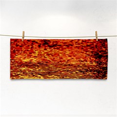 Red Waves Flow Series 2 Hand Towel by DimitriosArt