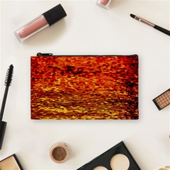 Red Waves Flow Series 2 Cosmetic Bag (small) by DimitriosArt