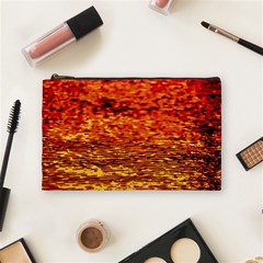 Red Waves Flow Series 2 Cosmetic Bag (medium) by DimitriosArt