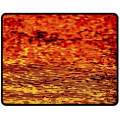 Red Waves Flow Series 2 Fleece Blanket (medium)  by DimitriosArt