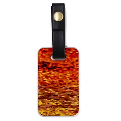 Red Waves Flow Series 2 Luggage Tag (one Side) by DimitriosArt