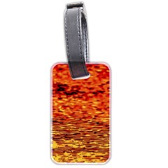 Red Waves Flow Series 2 Luggage Tag (two Sides) by DimitriosArt