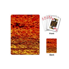 Red Waves Flow Series 2 Playing Cards Single Design (mini) by DimitriosArt