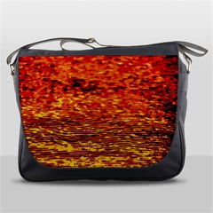 Red Waves Flow Series 2 Messenger Bag by DimitriosArt