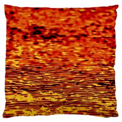 Red Waves Flow Series 2 Large Cushion Case (two Sides) by DimitriosArt