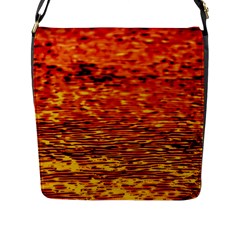 Red Waves Flow Series 2 Flap Closure Messenger Bag (l) by DimitriosArt