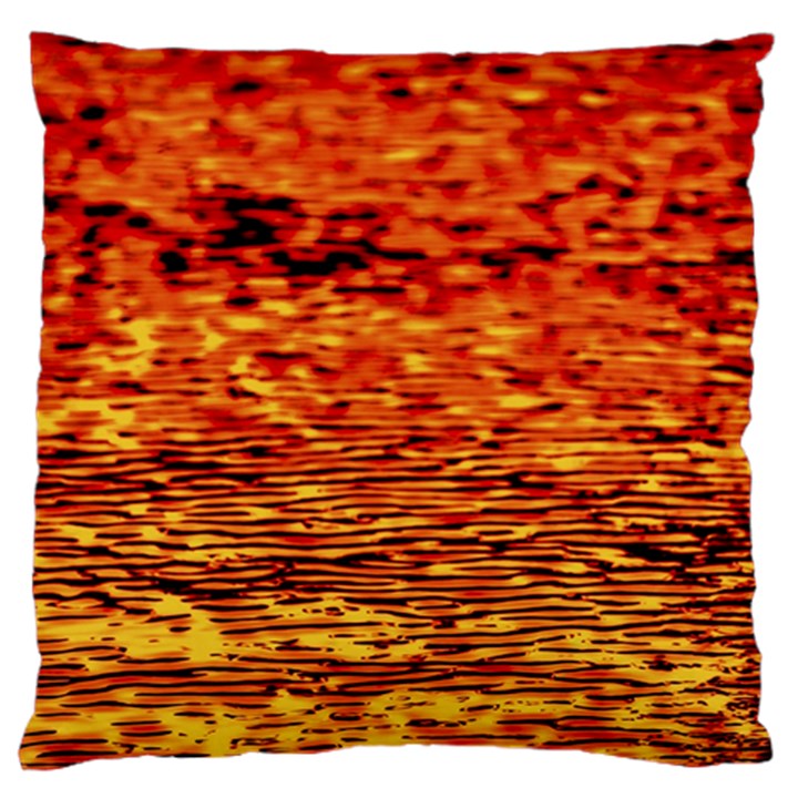 Red Waves Flow Series 2 Large Flano Cushion Case (Two Sides)