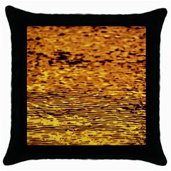 Gold Waves Flow Series 1 Throw Pillow Case (black) by DimitriosArt