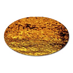 Gold Waves Flow Series 1 Oval Magnet by DimitriosArt