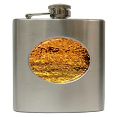 Gold Waves Flow Series 1 Hip Flask (6 Oz) by DimitriosArt