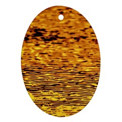 Gold Waves Flow Series 1 Oval Ornament (two Sides) by DimitriosArt