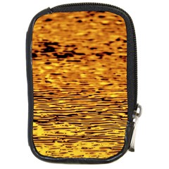 Gold Waves Flow Series 1 Compact Camera Leather Case by DimitriosArt