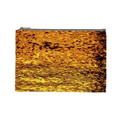 Gold Waves Flow Series 1 Cosmetic Bag (large) by DimitriosArt