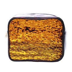 Gold Waves Flow Series 1 Mini Toiletries Bag (one Side) by DimitriosArt