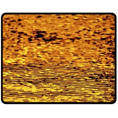 Gold Waves Flow Series 1 Fleece Blanket (medium)  by DimitriosArt