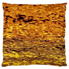 Gold Waves Flow Series 1 Large Cushion Case (two Sides) by DimitriosArt