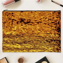 Gold Waves Flow Series 1 Cosmetic Bag (xxxl) by DimitriosArt