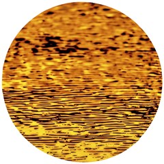 Gold Waves Flow Series 1 Wooden Puzzle Round by DimitriosArt