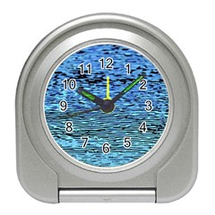 Blue Waves Flow Series 2 Travel Alarm Clock by DimitriosArt