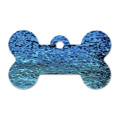 Blue Waves Flow Series 2 Dog Tag Bone (one Side) by DimitriosArt