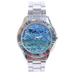 Blue Waves Flow Series 2 Stainless Steel Analogue Watch by DimitriosArt