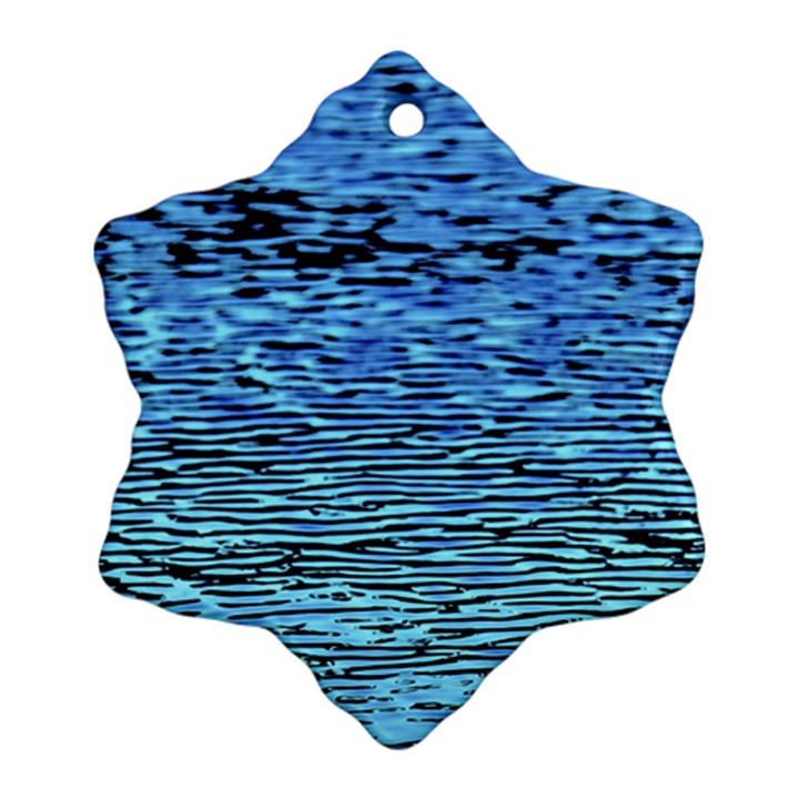 Blue Waves Flow Series 2 Snowflake Ornament (Two Sides)