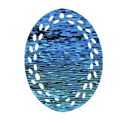 Blue Waves Flow Series 2 Ornament (oval Filigree) by DimitriosArt