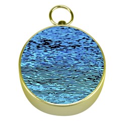 Blue Waves Flow Series 2 Gold Compasses by DimitriosArt