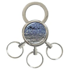 Silver Waves Flow Series 1 3-ring Key Chain by DimitriosArt