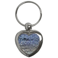 Silver Waves Flow Series 1 Key Chain (heart) by DimitriosArt