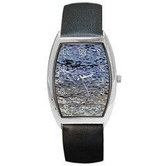 Silver Waves Flow Series 1 Barrel Style Metal Watch by DimitriosArt