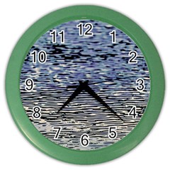 Silver Waves Flow Series 1 Color Wall Clock by DimitriosArt