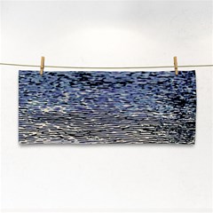 Silver Waves Flow Series 1 Hand Towel by DimitriosArt