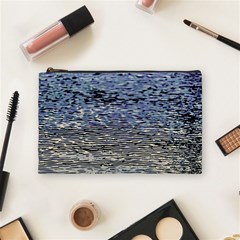 Silver Waves Flow Series 1 Cosmetic Bag (medium) by DimitriosArt