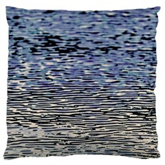 Silver Waves Flow Series 1 Large Cushion Case (two Sides) by DimitriosArt