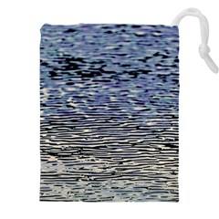 Silver Waves Flow Series 1 Drawstring Pouch (5xl) by DimitriosArt