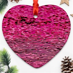 Pink  Waves Flow Series 1 Ornament (heart) by DimitriosArt