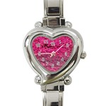 Pink  Waves Flow Series 1 Heart Italian Charm Watch Front