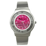 Pink  Waves Flow Series 1 Stainless Steel Watch Front