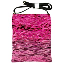 Pink  Waves Flow Series 1 Shoulder Sling Bag by DimitriosArt