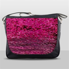 Pink  Waves Flow Series 1 Messenger Bag by DimitriosArt