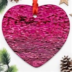 Pink  Waves Flow Series 1 Ornament (Heart) Front