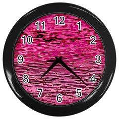 Pink  Waves Flow Series 1 Wall Clock (black) by DimitriosArt