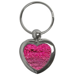 Pink  Waves Flow Series 1 Key Chain (heart) by DimitriosArt